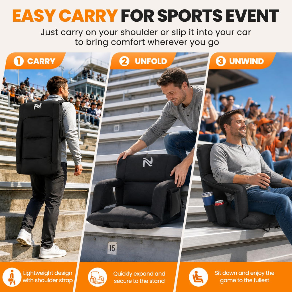 Extra Wide Padded Stadium Seats with Back Support B29613