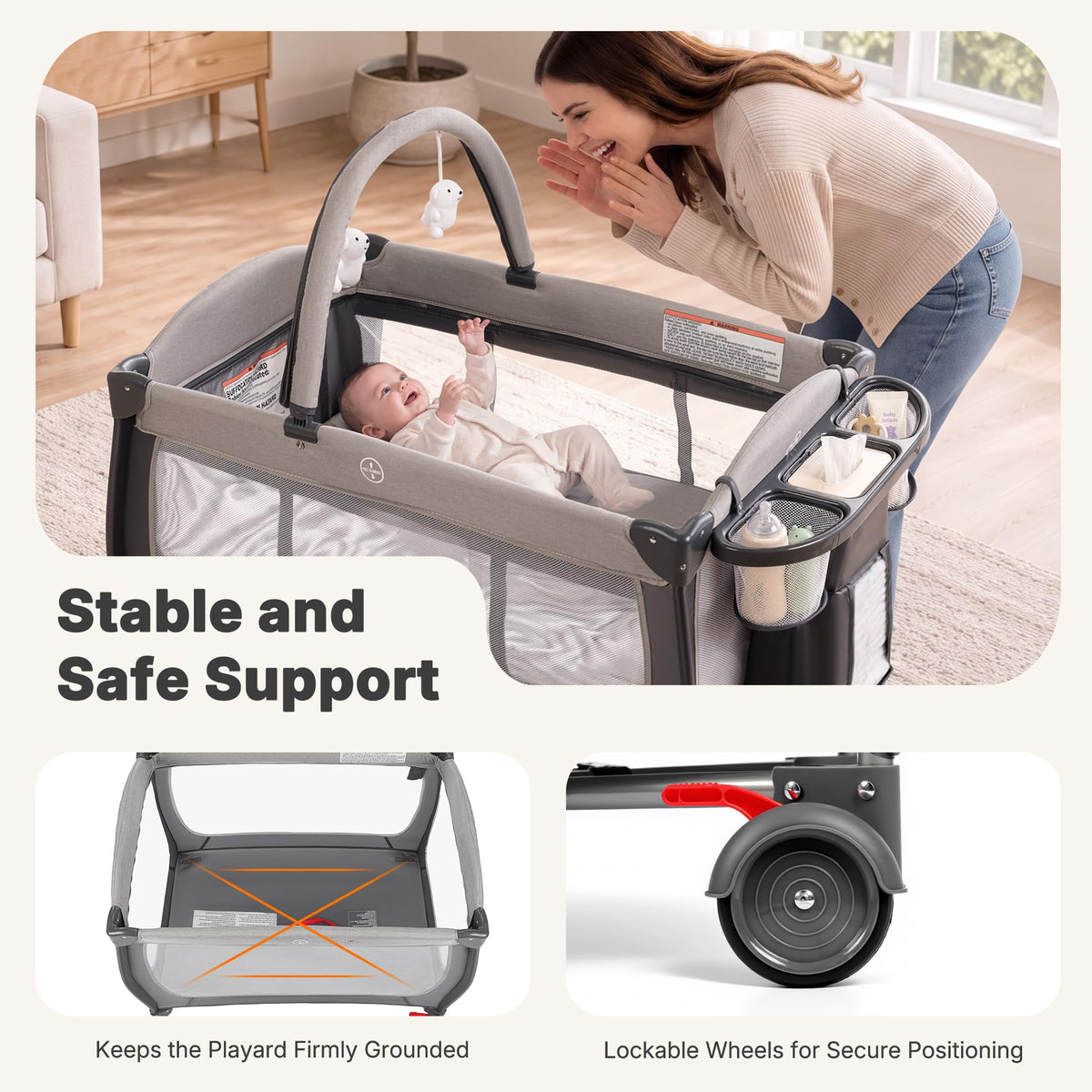 4-in-1 Pack and Play with Bassinet, Gray G330769