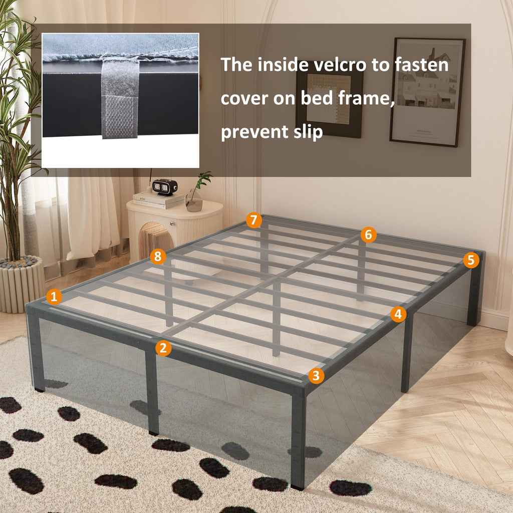 Queen Size 18 Inch Metal Bed Frame T9935