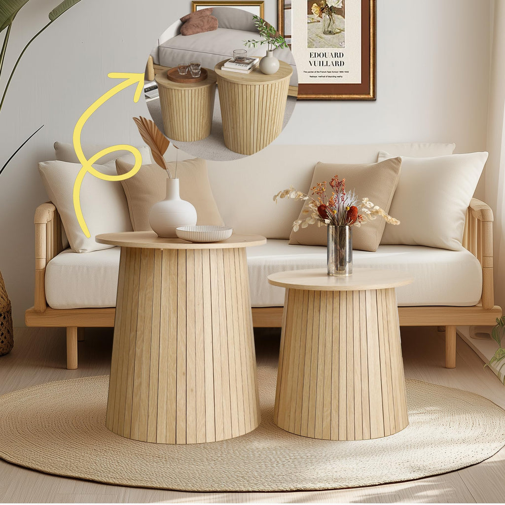 2-Piece Round Coffee Table Set E540258