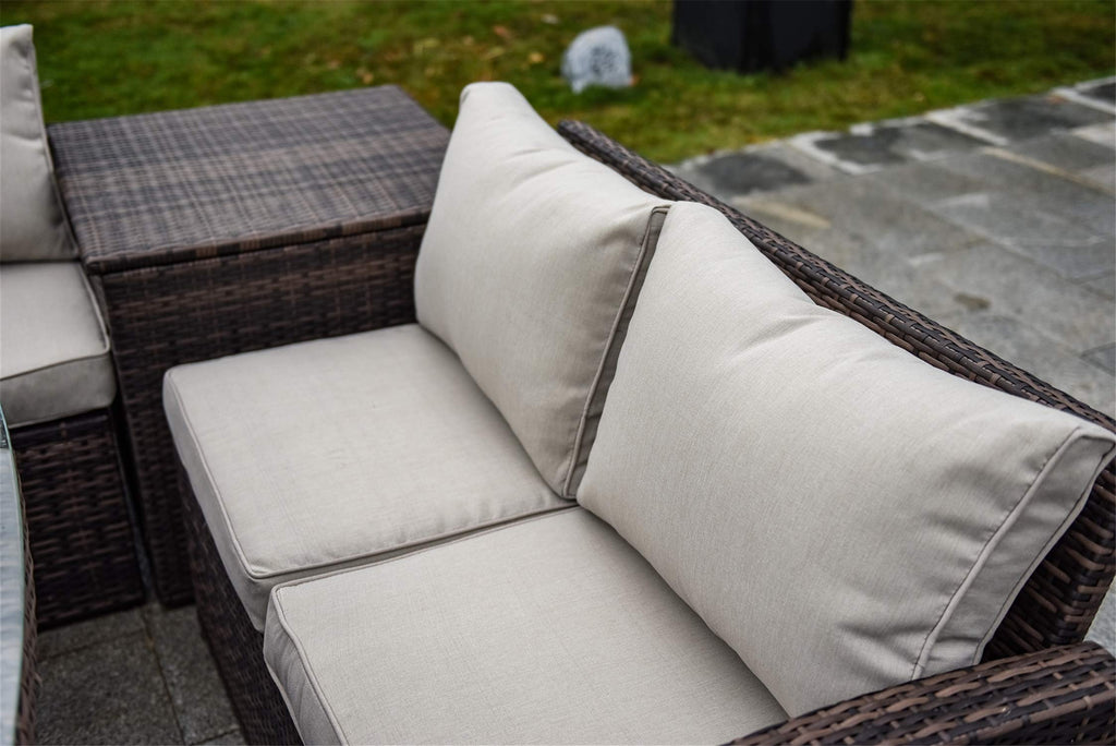 7 Pcs Rattan Wicker Sofa Set with Storage Box and Cushions W71939
