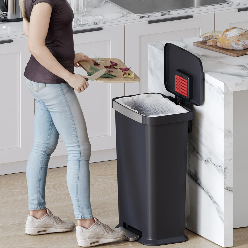 50 Liter Stainless Steel Step Kitchen Trash Can B434