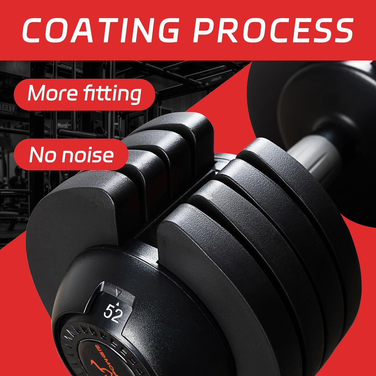 Adjustable Free Weights Dumbbells Set of 2, 52 lbs C7124
