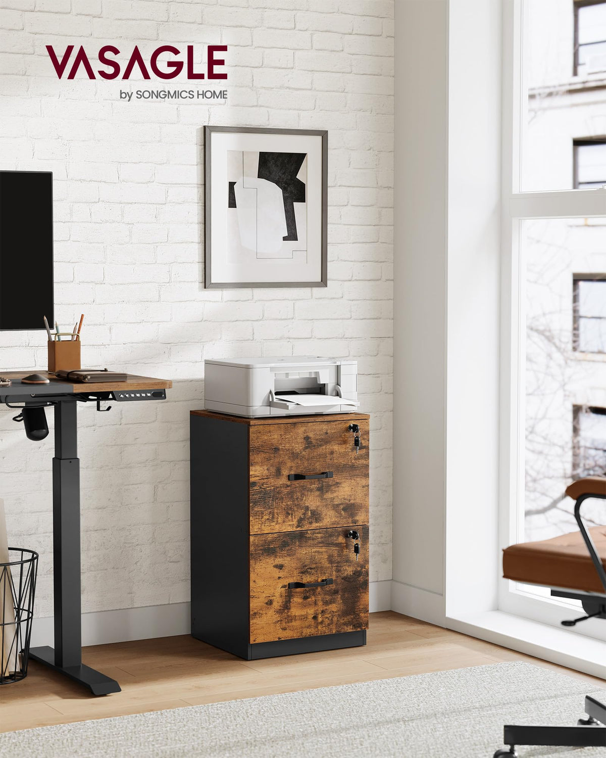 2 Drawer File Cabinet with Locks W1753