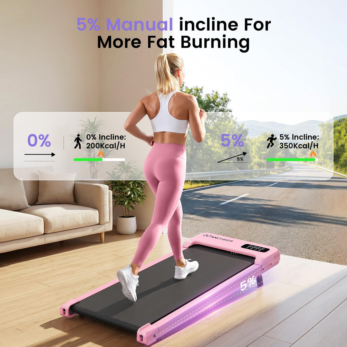 Under Desk Treadmill with Vibration Plate & Incline O793450