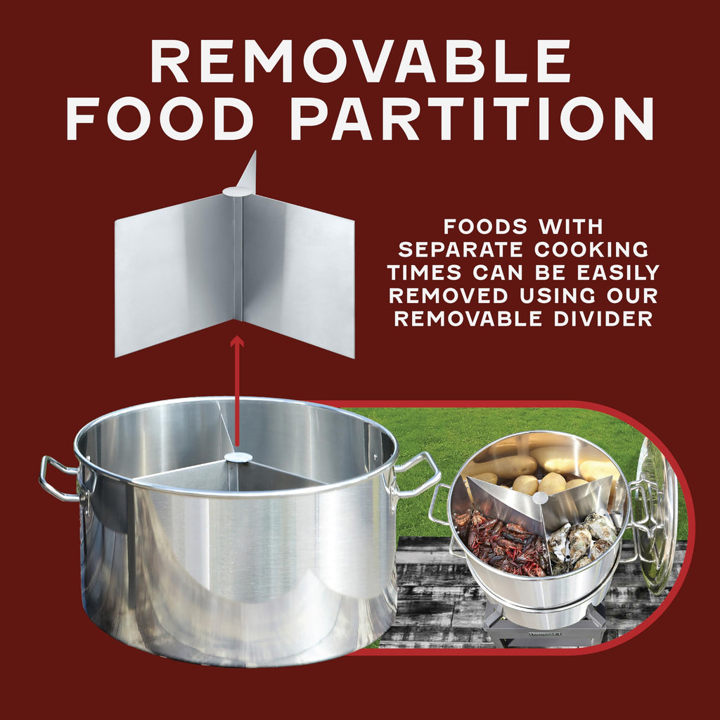 Extra Large Stainless Steel Stock Pot Steamer and Braiser Combo 40 QT K815