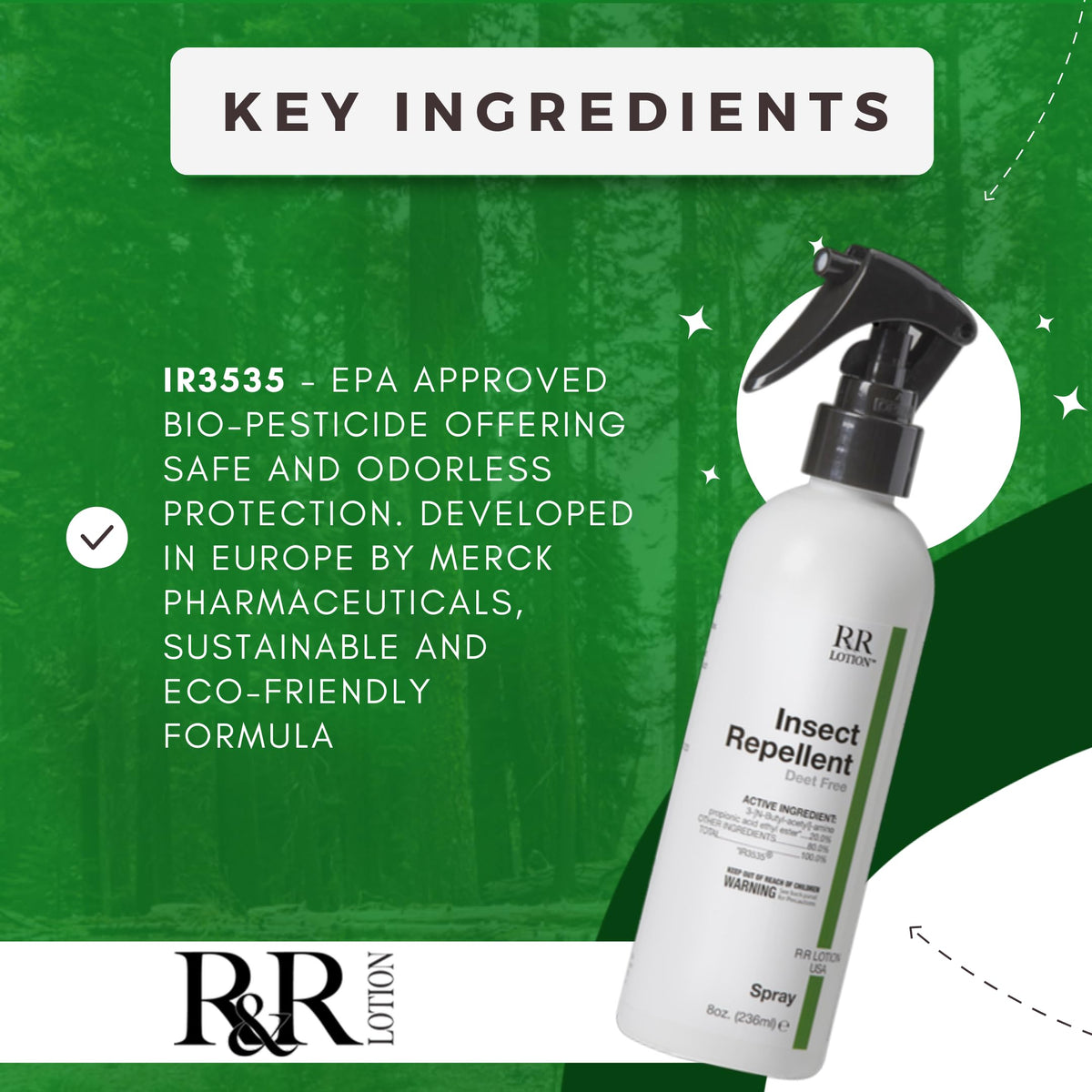 Insect Repellent Spray 8 Hour Protection 32oz Bottle J2424