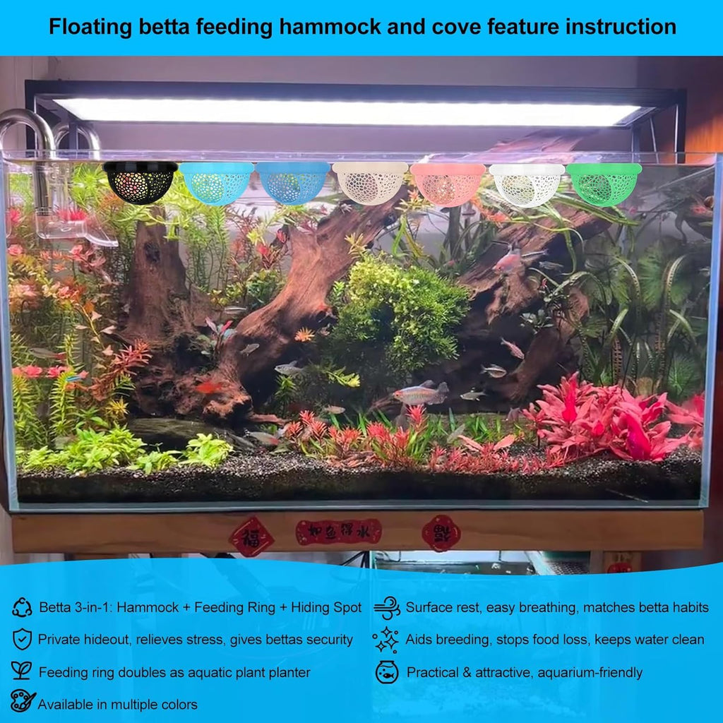 White Floating Betta Fish Hammock Bed and Hide Cave M49771