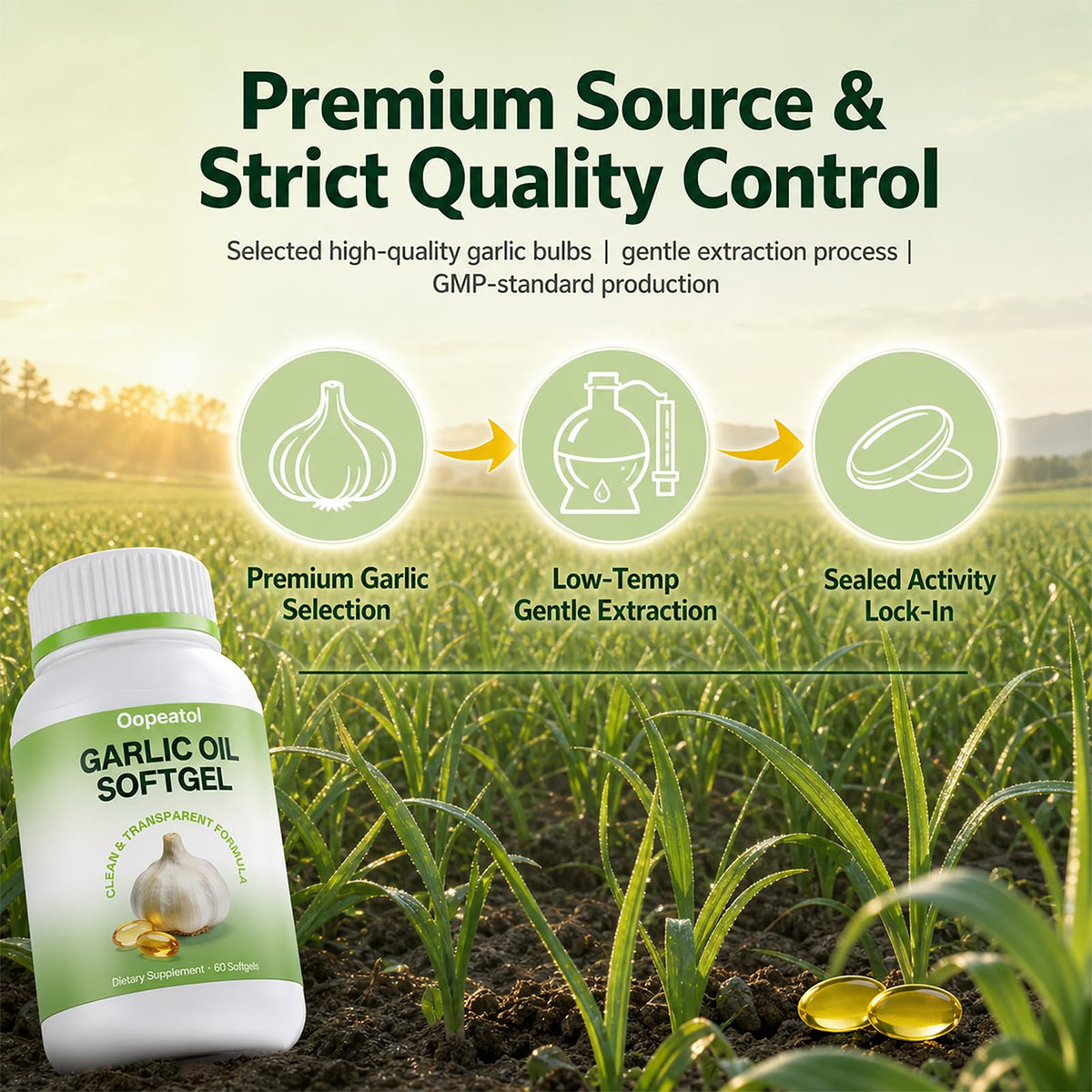 Odorless Garlic Oil Softgels, 60 Softgels J866709