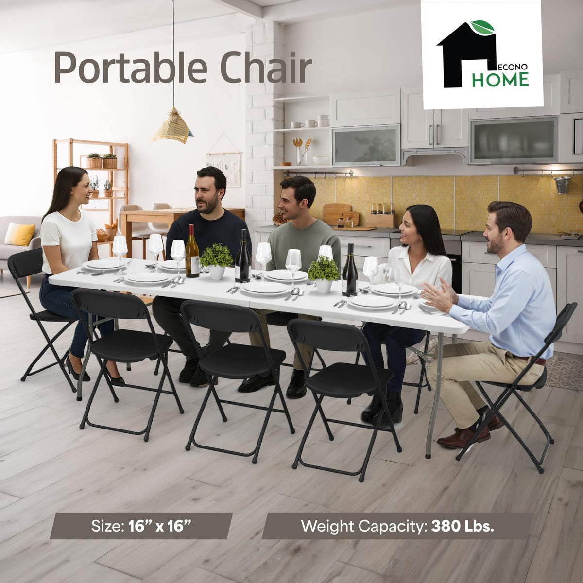 10 Pack Black Plastic Folding Chairs T759