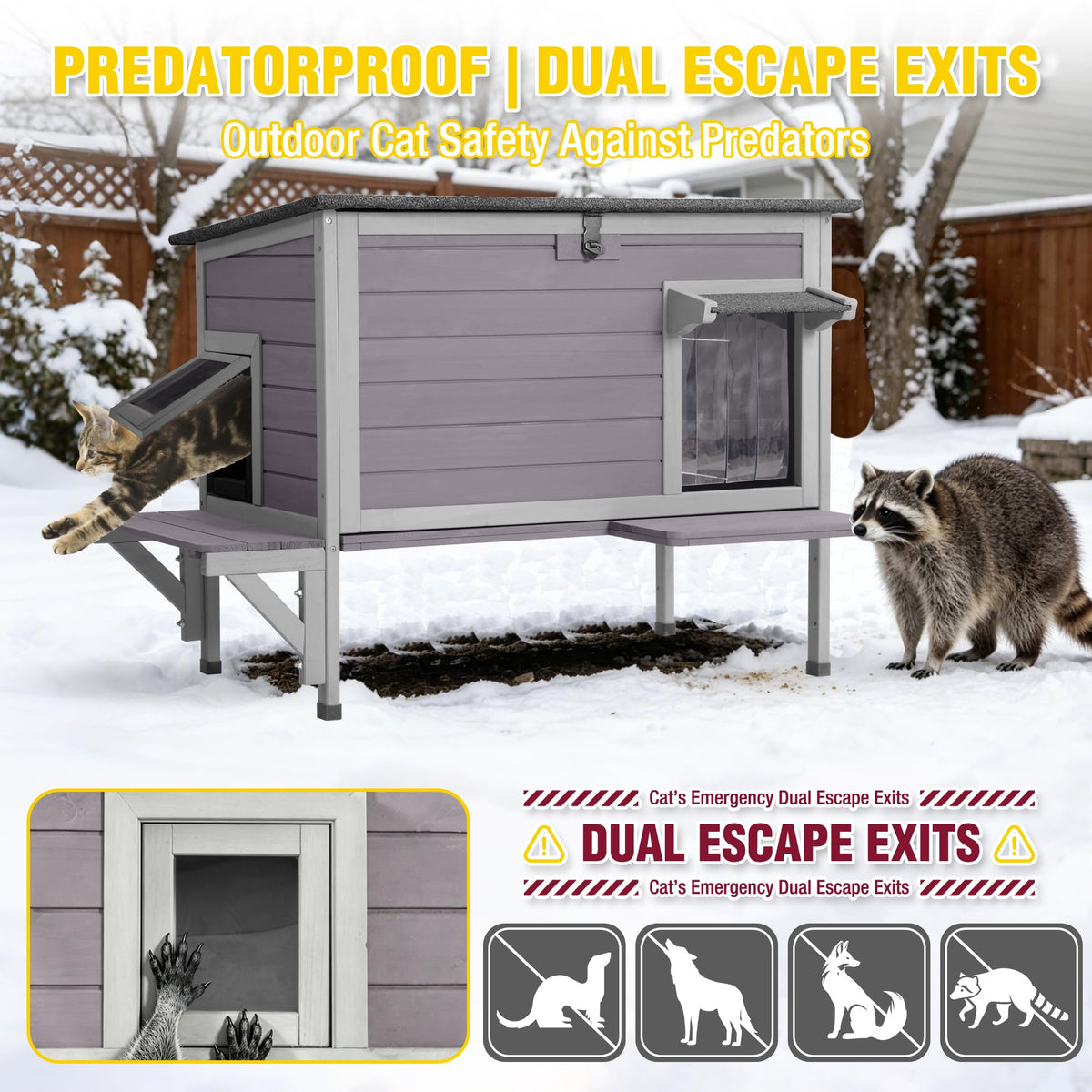 Heated Outdoor Cat House with Heating Pad R925