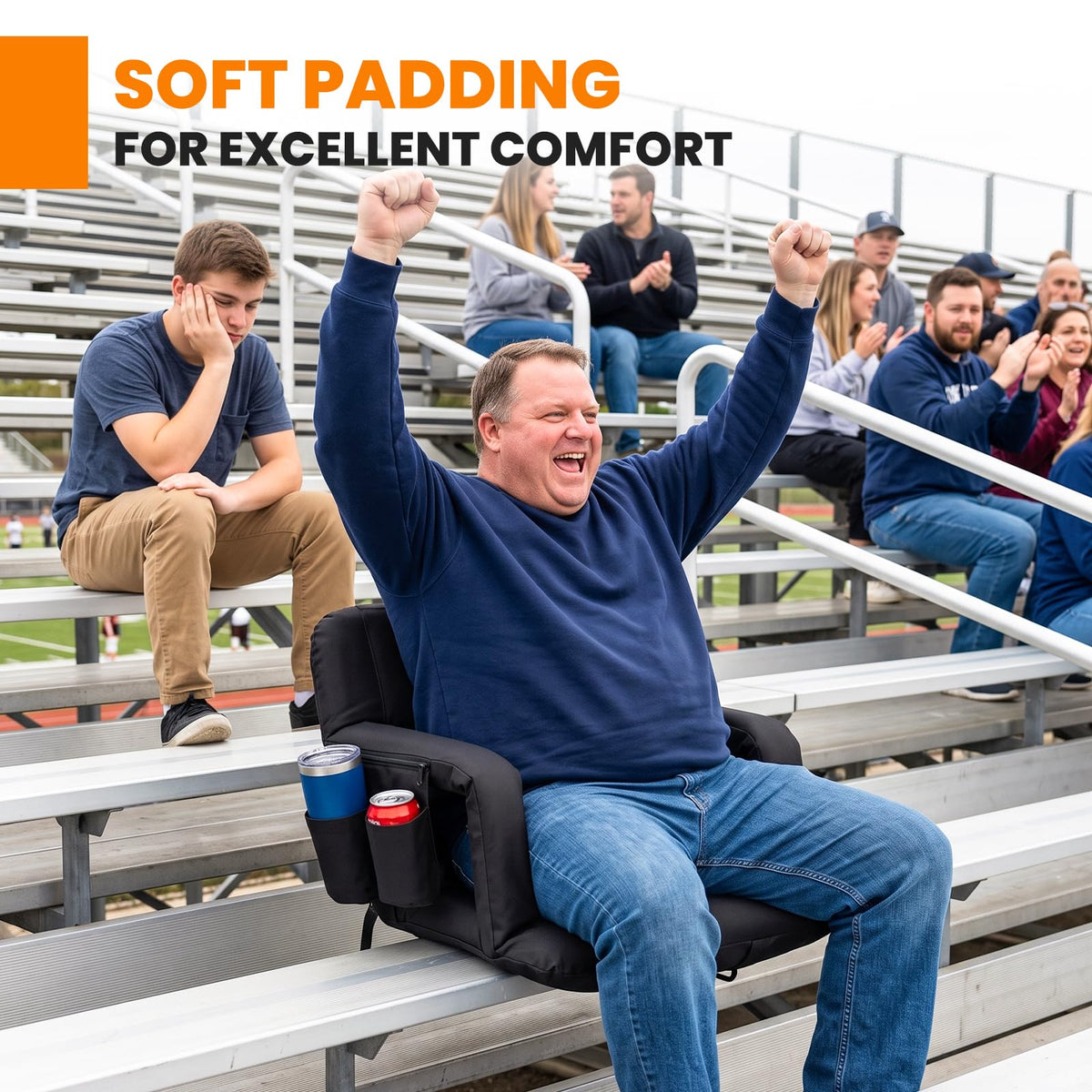 Extra Wide Padded Stadium Seats with Back Support B29613