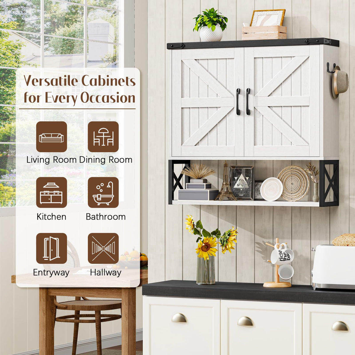 White Bathroom Wall Cabinet Z383