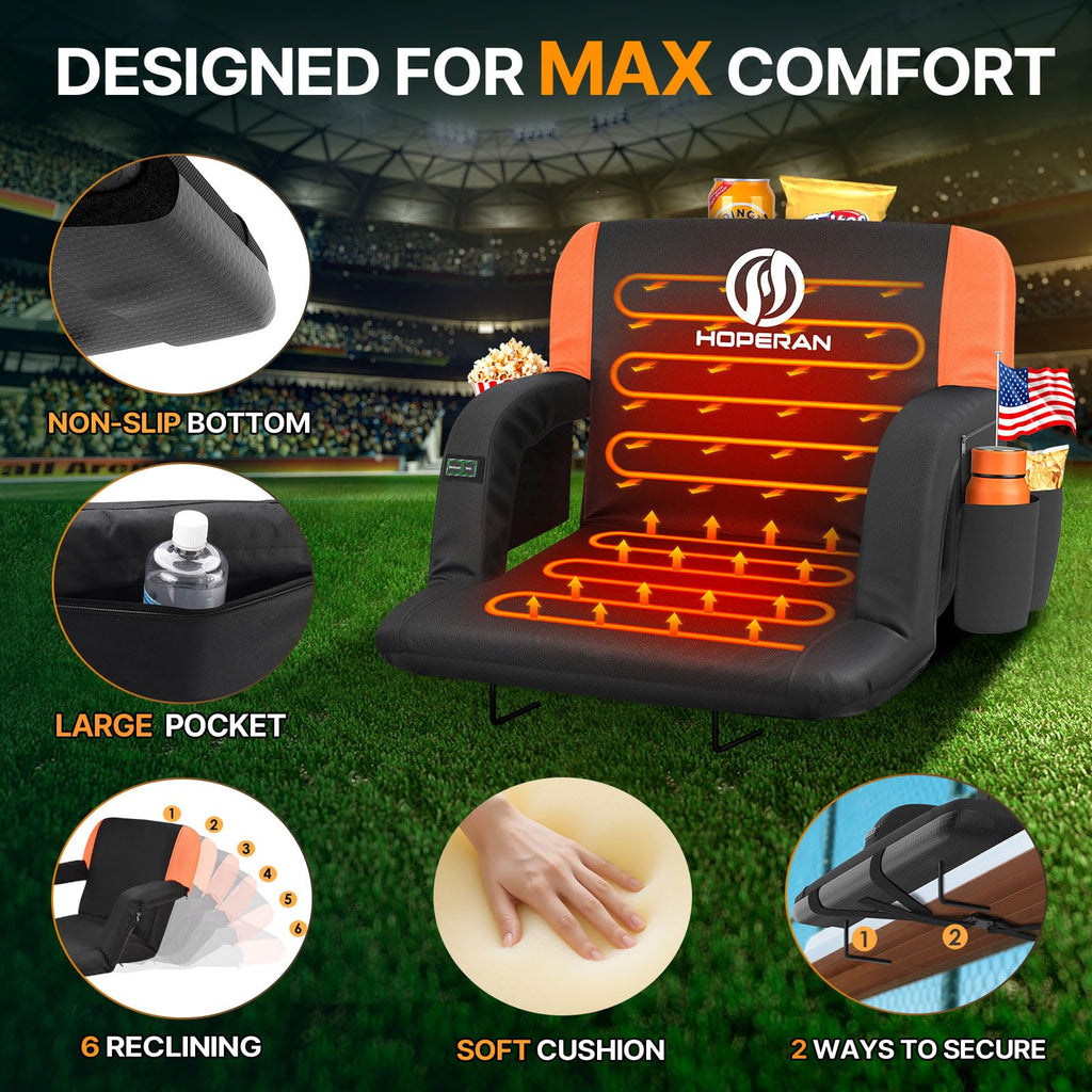 Heated Stadium Seats for Bleachers with Back Support K25089