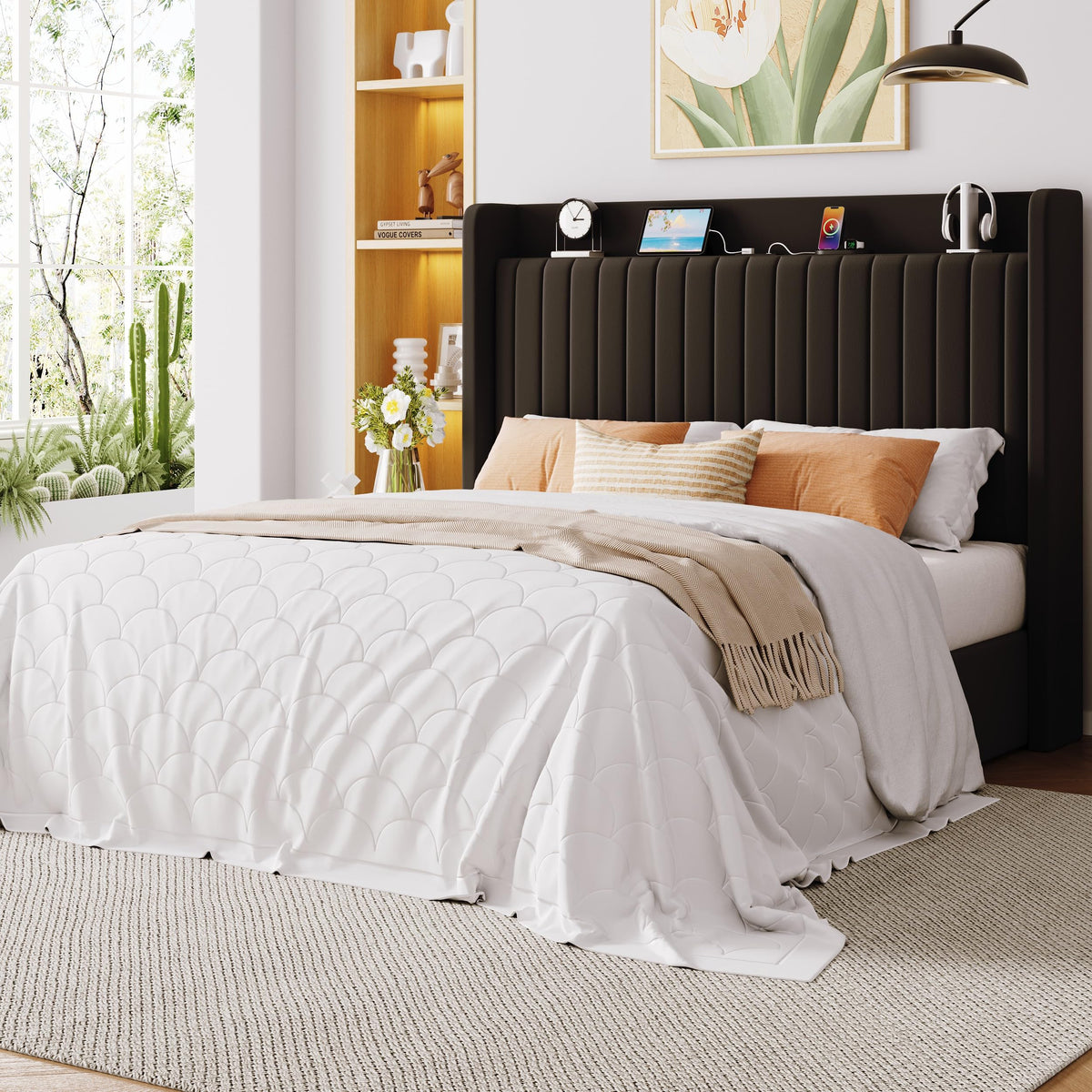 Full Lift Up Storage Hydraulic Bed Frame Black Q955157