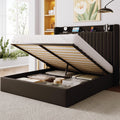 Full Lift Up Storage Hydraulic Bed Frame Black Q955157