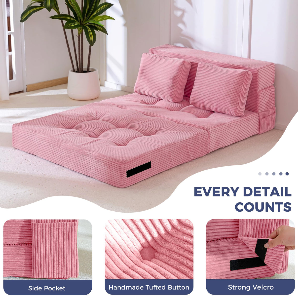 Convertible Sofa Bed with Pillow F4294