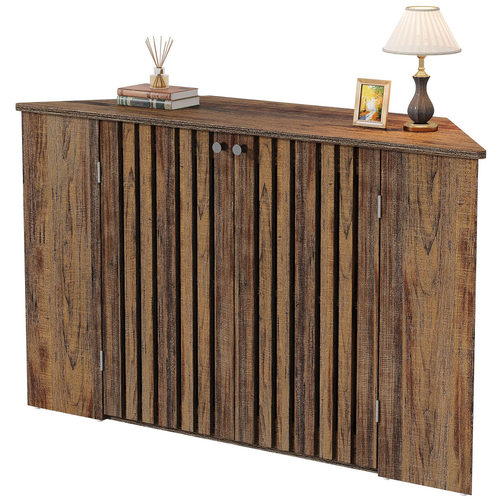 53" Farmhouse Corner TV Stand with Storage U36199
