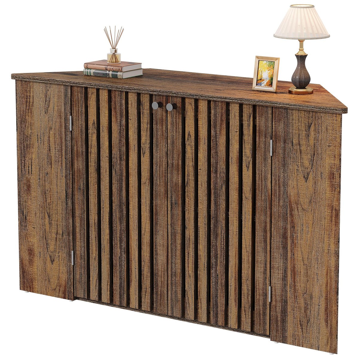 53" Farmhouse Corner TV Stand with Storage U36199
