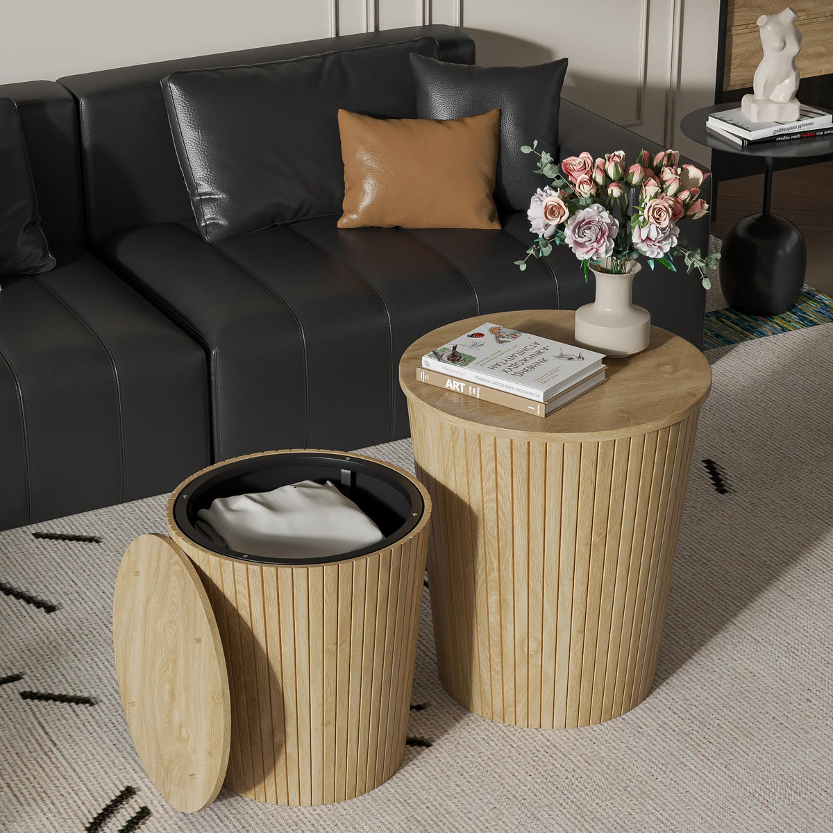 2-Piece Round Coffee Table Set E540258